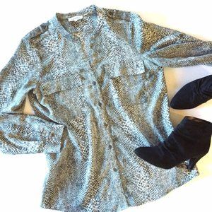 Calvin Klein snake skin print button down shirt, women's medium